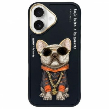 Nimmy etui iPhone 16 6.1" czarny|black    Glasses Cool Dog