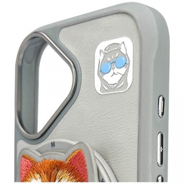 Etui Nimmy Glasses Cool Cat MagSafe do    iPhone 16 szary