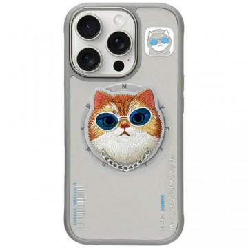 Etui Nimmy Glasses Cool Cat MagSafe do    iPhone 16 Pro szary