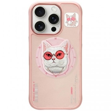 Etui Nimmy Glasses Cool Cat MagSafe do    iPhone 16 Pro różowy