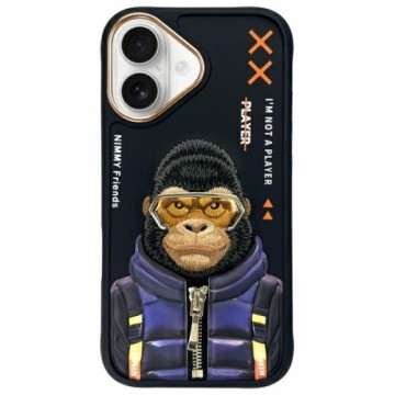 Nimmy etui iPhone 16 6.1" czarny|black    Cool&Cute 2.0 Monkey