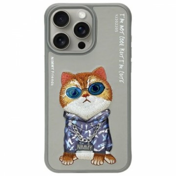 Nimmy etui iPhone 15 Pro Max 6.7"         szary|gray Glasses Cool Cat