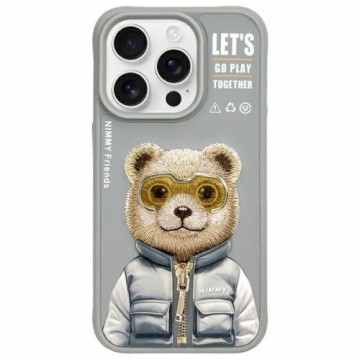 Nimmy etui iPhone 15 Pro Max 6.7"         szary|gray Cool&Cute 2.0 Bear