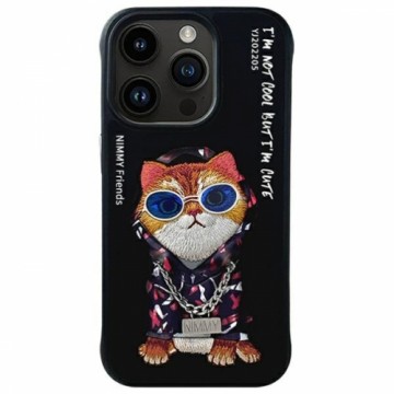 Nimmy etui iPhone 15 Pro Max 6.7"         czarny|black Glasses Cool Cat