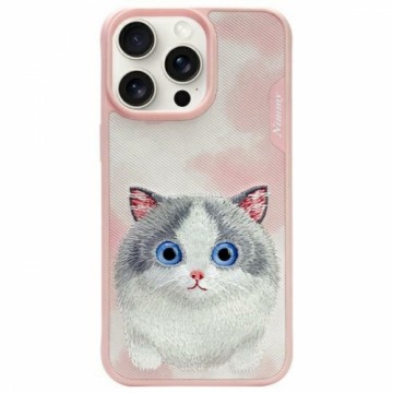 Nimmy etui iPhone 15 Pro Max 6.7          różowy|pink Big Eyed Pet 2.0 Cat