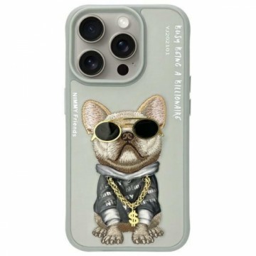 Nimmy etui iPhone 15 Pro 6.1" szary|gray  Glasses Cool Dog