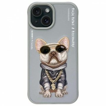 Nimmy etui iPhone 15 6.1" szary|gray      Glasses Cool Dog