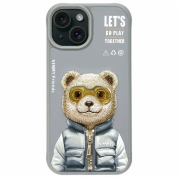 Nimmy etui iPhone 15 6.1" szary|gray      Cool&Cute 2.0 Bear