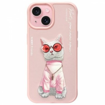 Nimmy etui iPhone 15 6.1" różowy|pink     Glasses Cool Cat