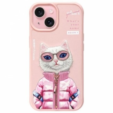 Nimmy etui iPhone 15 6.1" różowy|pink     Cool&Cute 2.0 Cat