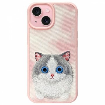 Nimmy etui iPhone 15 6.1" różowy|pink     Big Eyed Pet 2.0 Cat