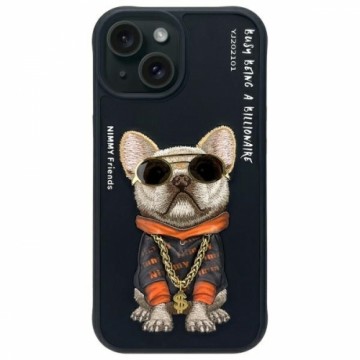 Nimmy etui iPhone 15 6.1" czarny|black    Glasses Cool Dog