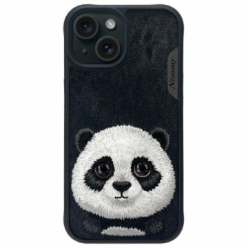 Nimmy etui iPhone 15 6.1" czarny|black    Big Eyed Pet 2.0 Panda