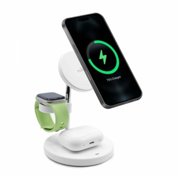 Puro Mag Station 3 in 1 Inductive Charger with Stand - White