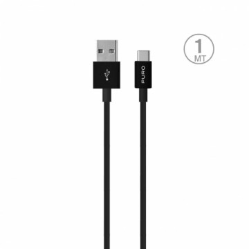 Puro Elektrik Puro White USB-A USB-C Cable 1m - Black