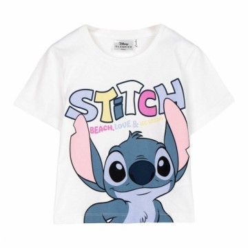 Детский Футболка с коротким рукавом Stitch Белый