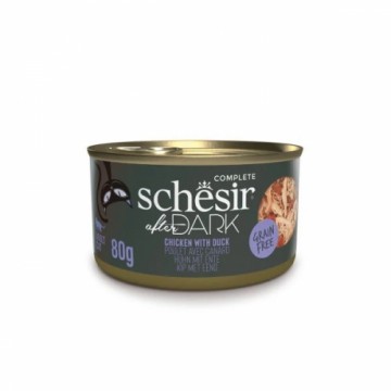 SCHESIR After Dark Chicken fillet with duck in broth - wet cat food - 80g