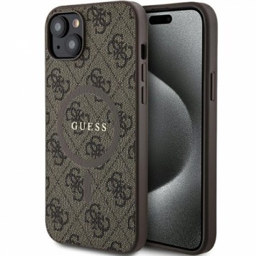 Guess GUHMP14SG4GFRW iPhone 14 | 15 | 13  6.1" brązowy|brown hardcase 4G Collection Leather Metal Logo MagSafe