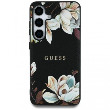 Etui Guess Grained Printed Flower         Pattern MagSafe do Samsung Galaxy S25 Ultra czarny