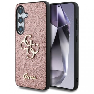 Etui Guess Fixed Glitter Big 4G Metal     Logo do Samsung Galaxy S25 różowy