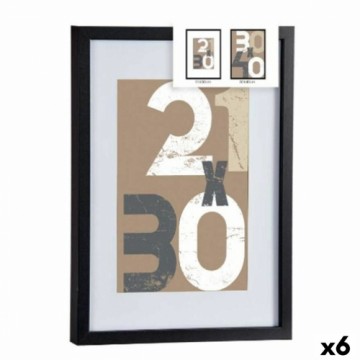 Gift Decor Настенные фоторамки Чёрный Cтекло Деревянный MDF 32,5 x 2,5 x 42,5 cm (6 штук)