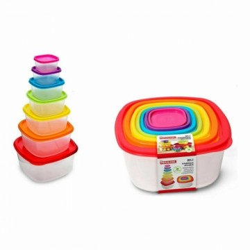 Set of lunch boxes Privilege Multicolour 3 L 7 Pieces 12 Units