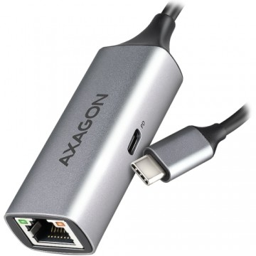 AXAGON ADE-TXPD USB-C USB3.2 Gen 1 -  Gigabit Ethernet + PD 100W, Switch comp., metal, grey