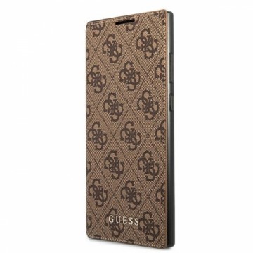 Guess GUBKS22LG4GFBR S22 Ultra S908  brązowy|brown book 4G Metal Gold Logo