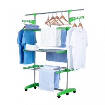 Herzberg Home & Living Herzberg 3-Tier Clothes Laundry Drying Rack Green