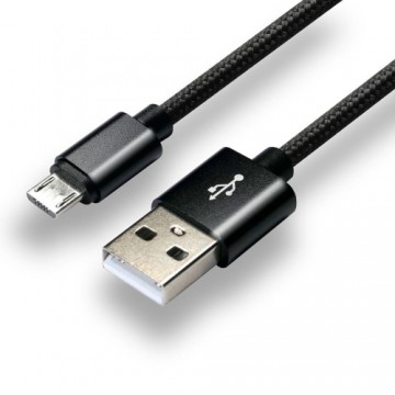 everActive cable micro USB 1m - Black, braided, quick charge, 2,4A - CBB-1MB